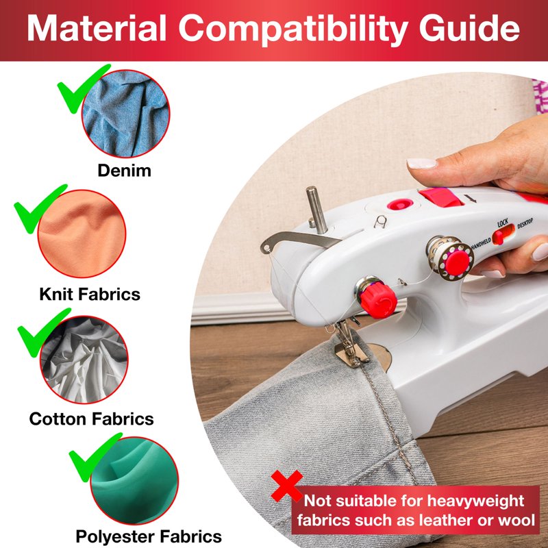 Cordless Handheld Sewing Machine for Repairs - Portable Mending Tool
