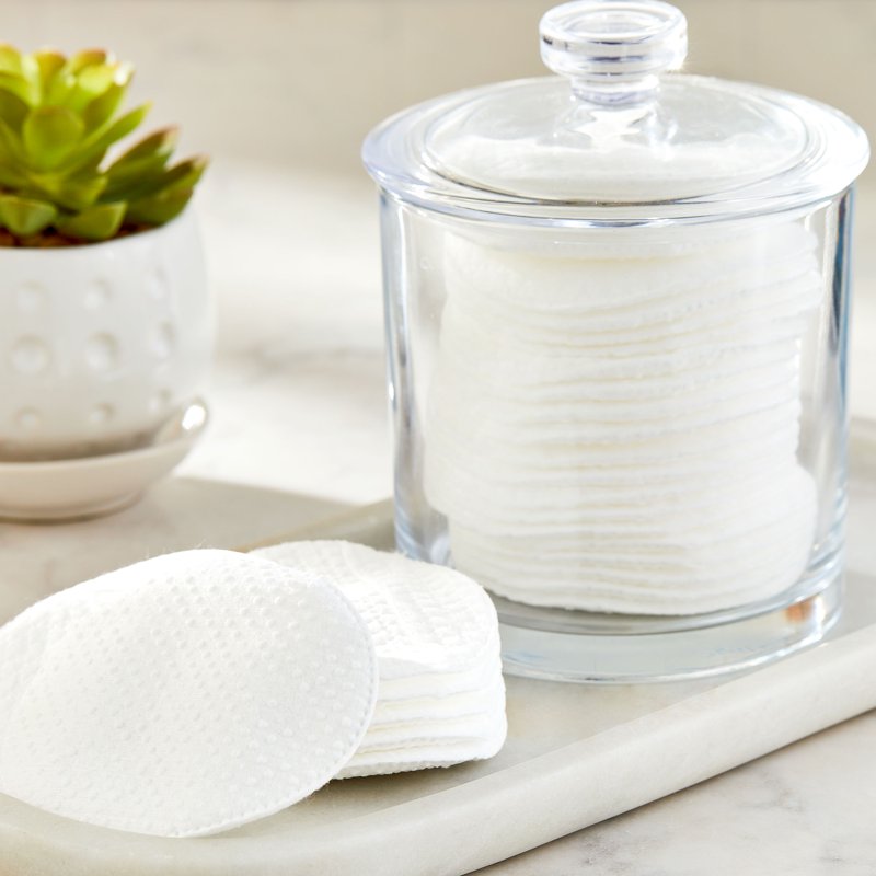 Exfoliating Cotton Ovals - Dual-Sided Facial Cleansing Pads, 50 Count