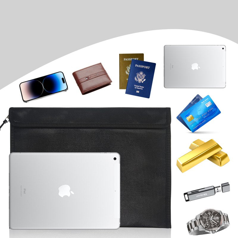 Fireproof Document & Money Bag Set - Heat & Water Resistant Safeguard