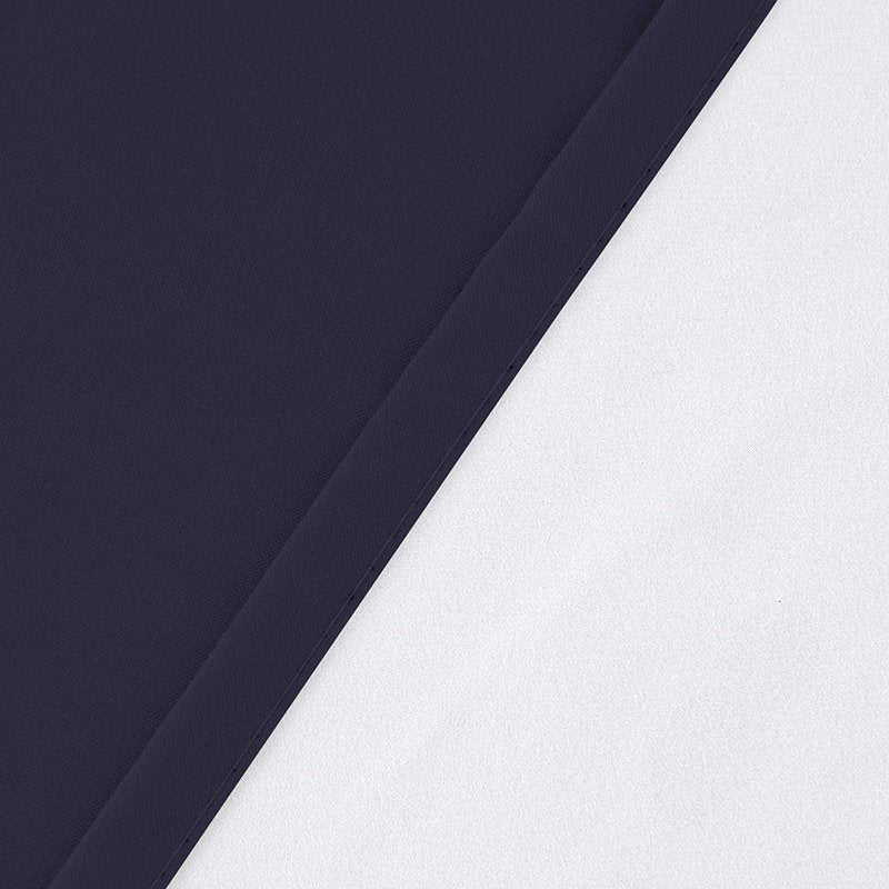 Blackout Kitchen Curtain Sets - Modern Navy Blue Solid Print 60x36 in (3 Panels)
