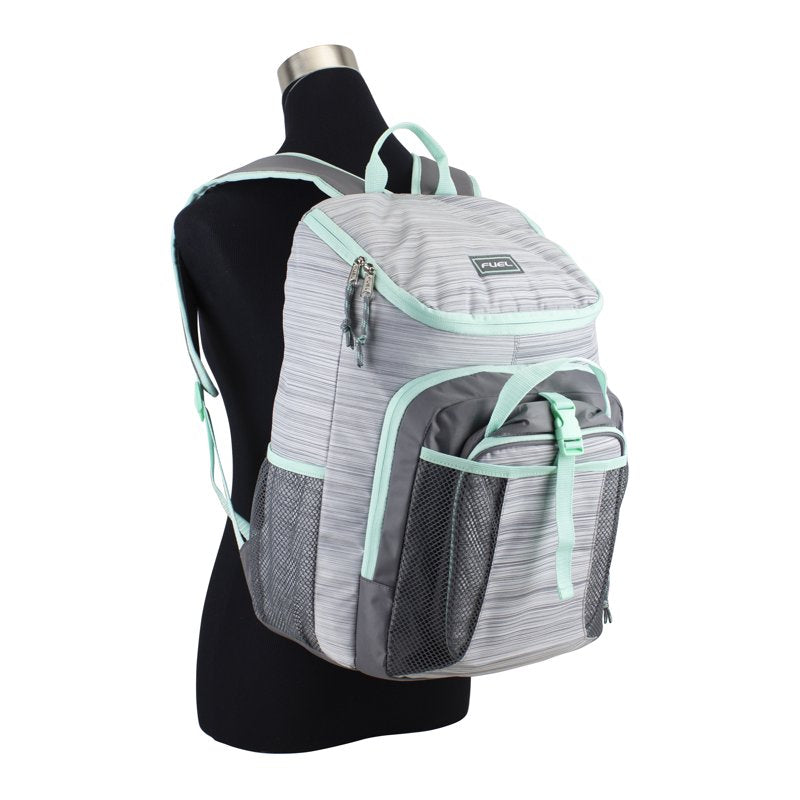 Unisex Top Loading Backpack with Lunch Bag Set - Ash Gray, Durable Polyester