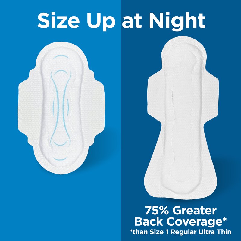 Overnight Maxi Pads with Flexi-Wings - Extra Heavy Absorbency, Size 5, 60 Count Multipack