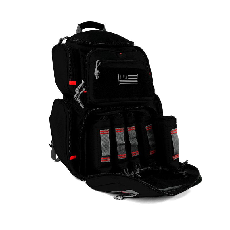 Heavy Duty Lockable Outdoor Hiking Backpack with Rain Cover - Black