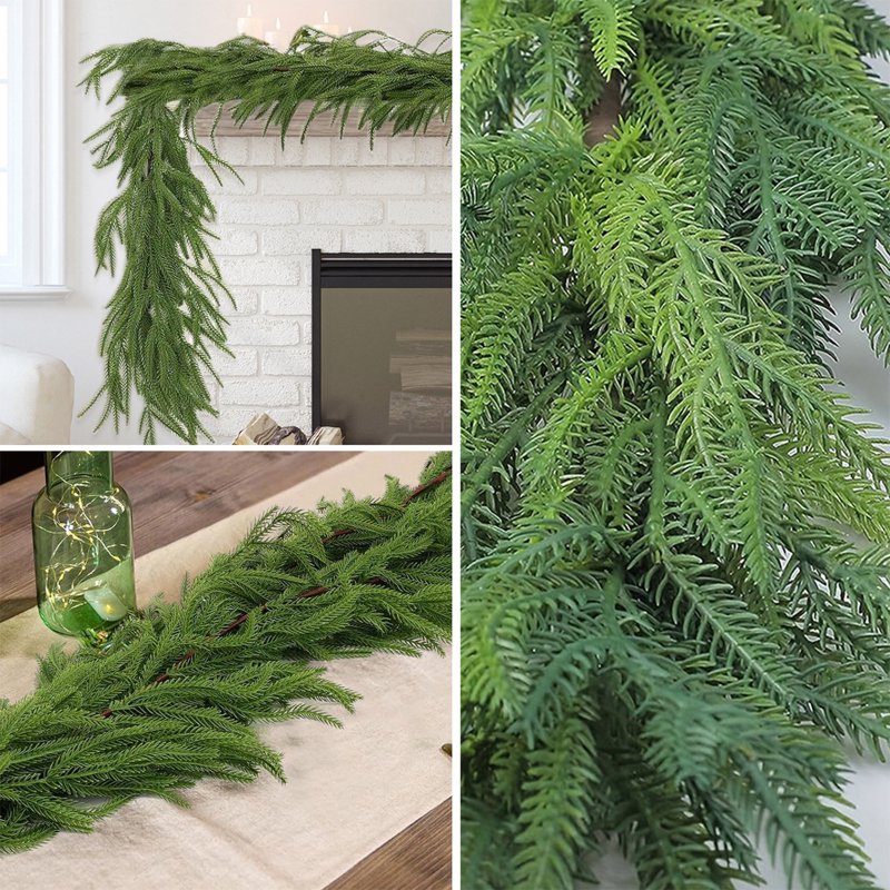 6ft Artificial Christmas Garland with Pine Needles for Holiday Decor