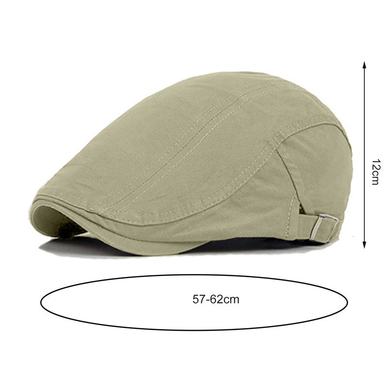 Men's Newsboy Cap Flat Gatsby Golf Beret Ivy Hat Adjustable Casual Stylish Cotton