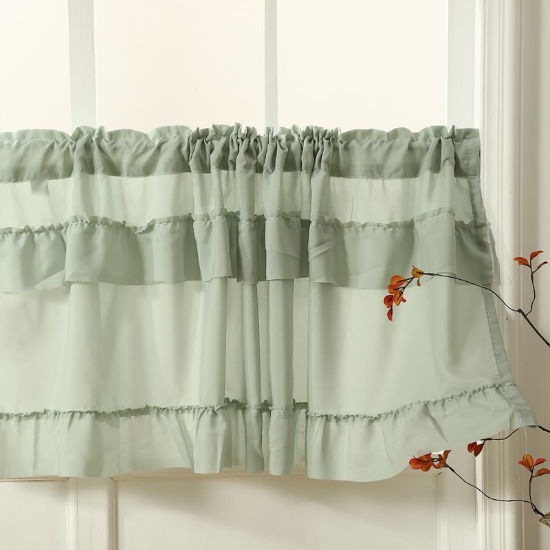 Blackout Window Valances for Living Room Bedroom Bathroom - Thermal Insulated 39x17 Inches