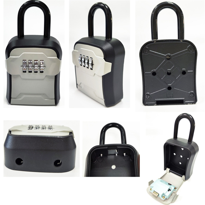 Wall-Mounted Key Lock Box with Combination Lock for Outdoor Security
