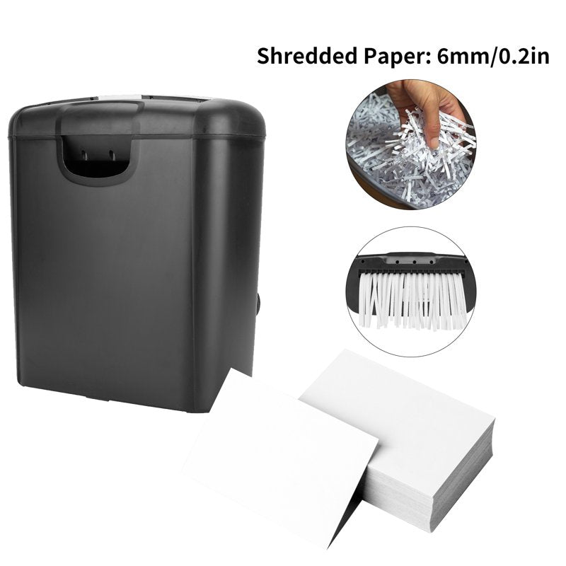 6-Sheet Cross Cut Paper Shredder with 3 Gallon Bin for Office & Home, Black