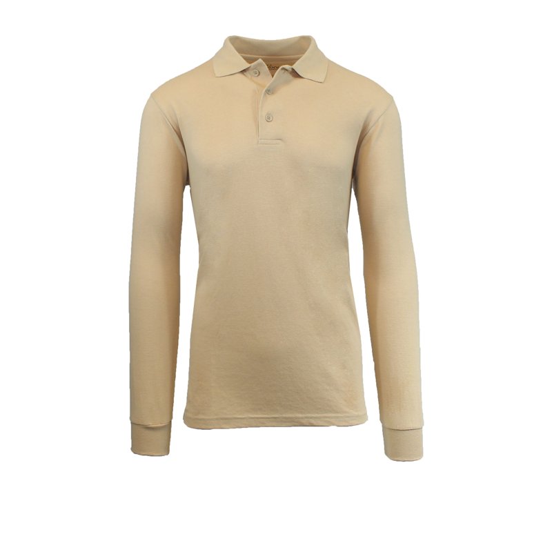 Men's Long Sleeve Polo Shirts - Breathable Cotton Blend, Tailored Fit