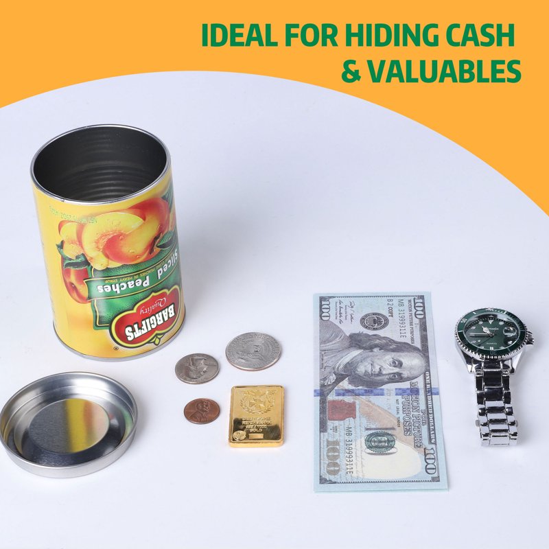 Hidden Safe Can Diversion Safe Fake Can with Hidden Compartment for Valuables - Peach