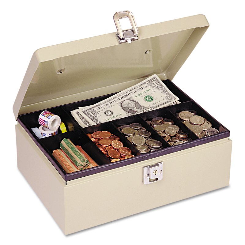 Fire-Resistant Steel Security Box with Key Lock for Valuables
