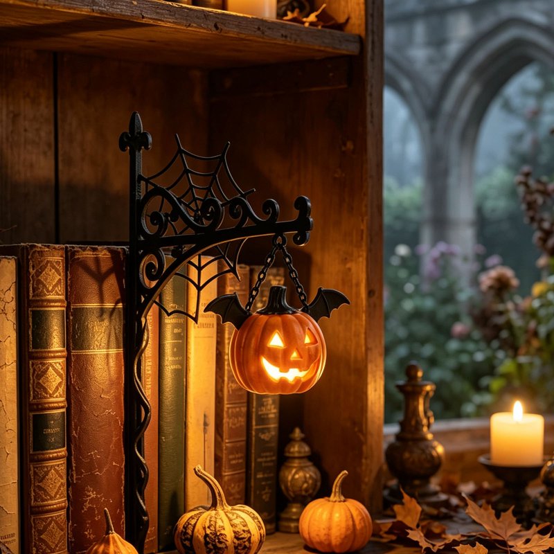 Halloween Witch Hat LED Light for Bookshelf and Decor - Spooky Library Accent