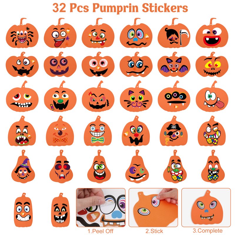Halloween Foam Pumpkin Craft Kit for Kids - 36 Sets DIY Decorations & Ornaments