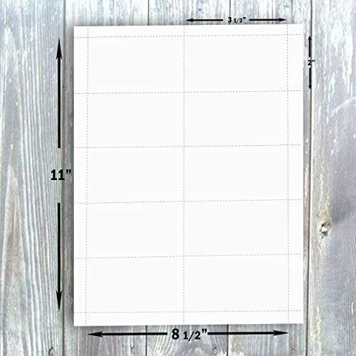 Blank Business Card Stock Paper - Heavyweight 80 lb 3.5 x 2 inches, 100 Sheets