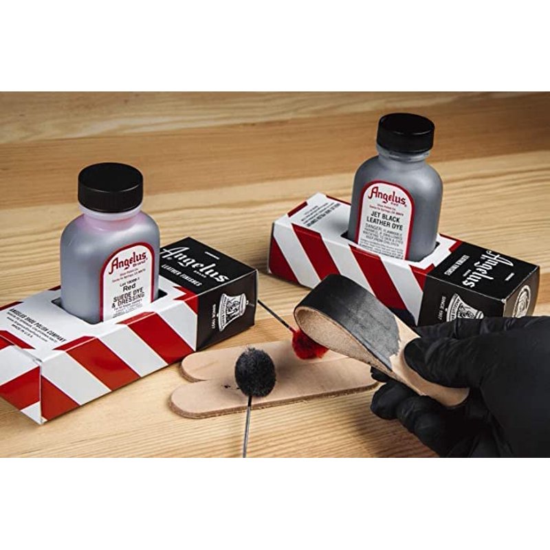 Angelus Leather Dye Jet Black 2 Pack - Permanent Leather Color for Shoes & Furniture