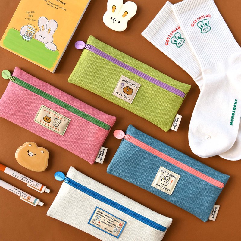 Vintage Pencil Case with Unmatched Friends Design, Portable & Stylish