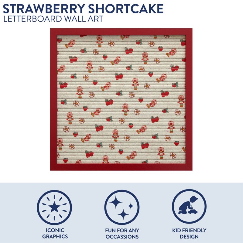 Strawberry Shortcake 12x12 Letter Board - Beige/Pink Design for Kids & Teens