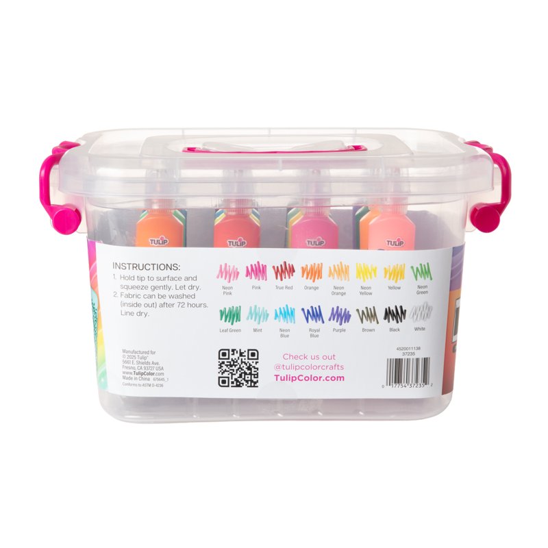 Fabric Paint Set with 16 Colors, 3D Dimensional & Washable for Crafts