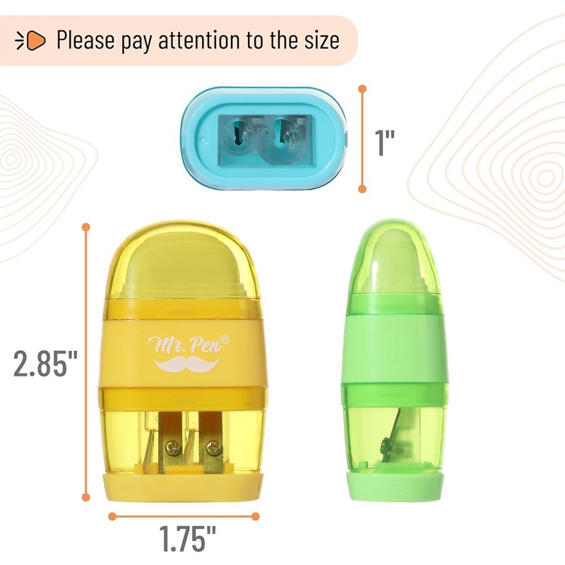Colorful 4-Pack Pencil Sharpener and Eraser Set - Compact, Portable School Supplies