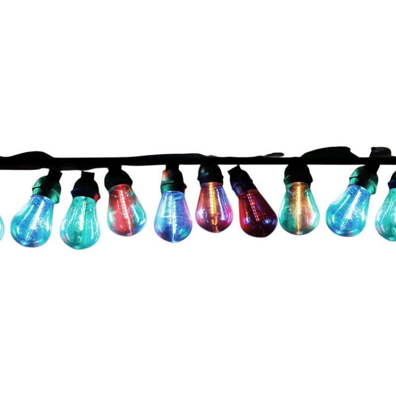 2-in-1 LED String Lights with Multi Colors & Black Wire, 15 ft