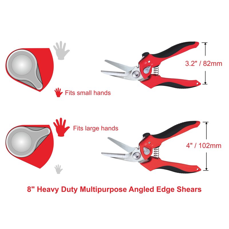 8 Inch Heavy-Duty Offset Multi-Purpose Cutter Shears - Ergonomic Angled Blade for Flooring, Carpet, Rubber, Vinyl, Insulation (8" Cutter)