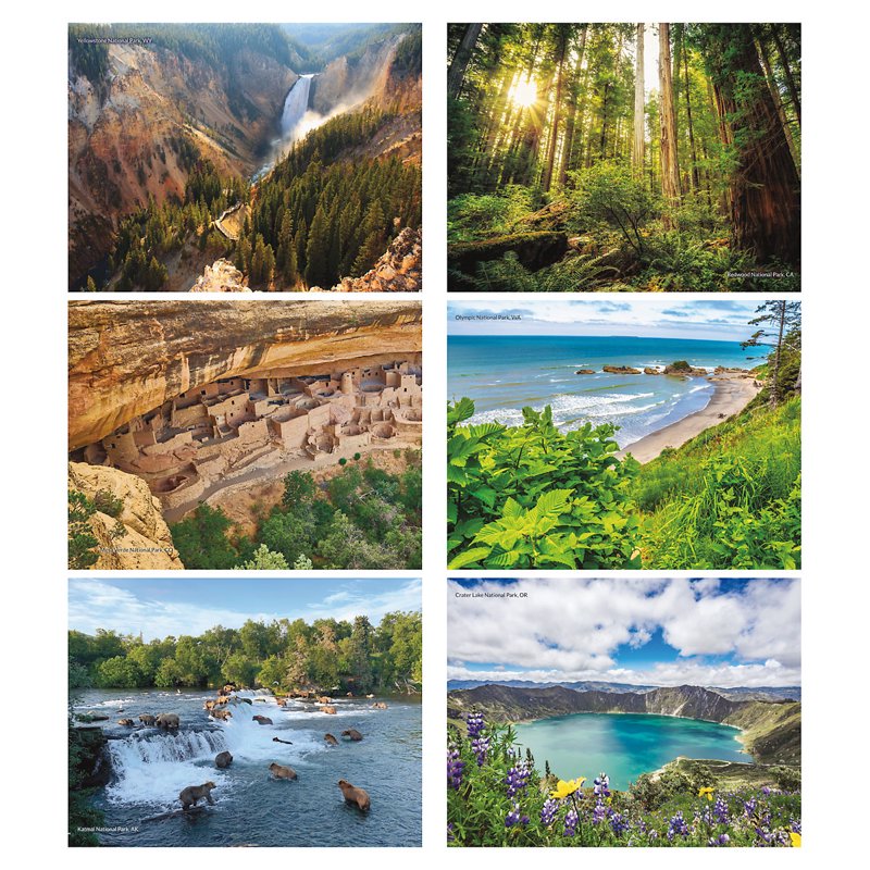 National Parks Wall Calendar 12x9 Inch Closed 18x12 Open Spiral-Bound Office & Home