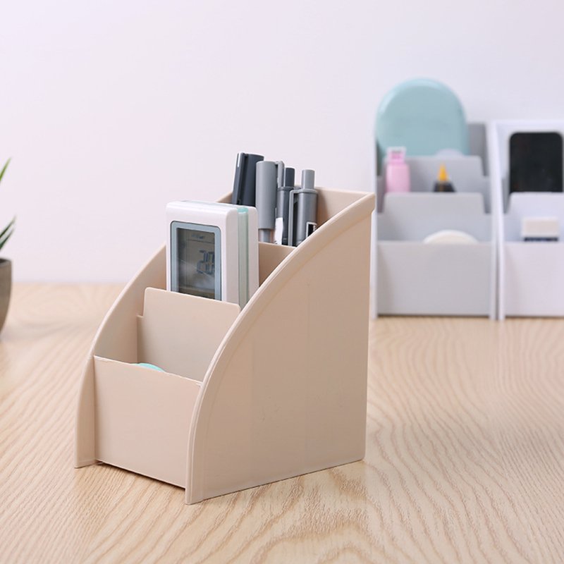 3-Compartment Desktop Organizer Storage Box - Multi-Functional, Space-Saving