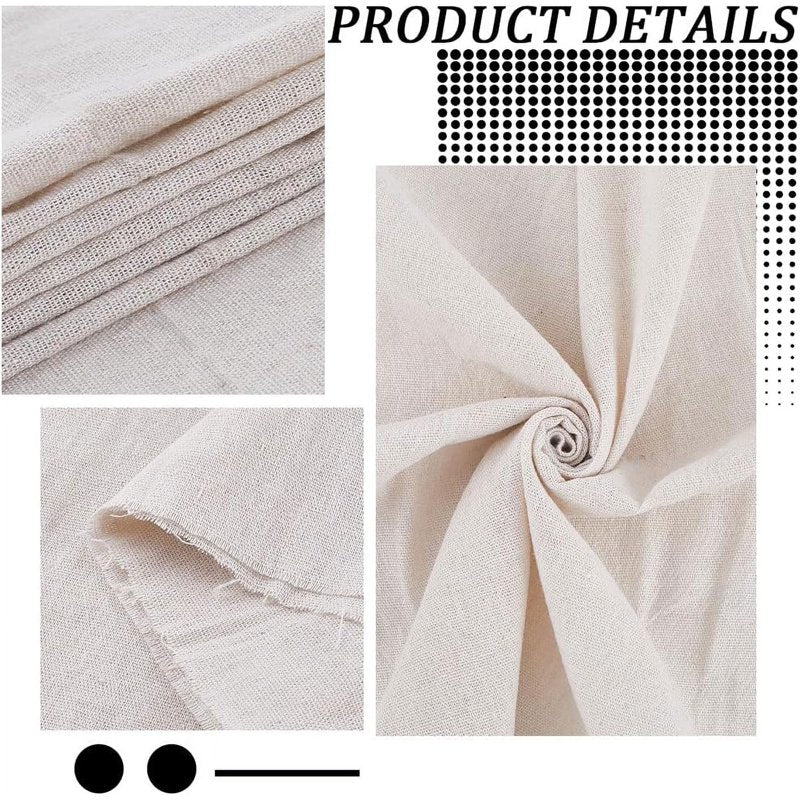 White Linen Fabric Cotton Cloth for Sewing Embroidery Craft DIY Garments