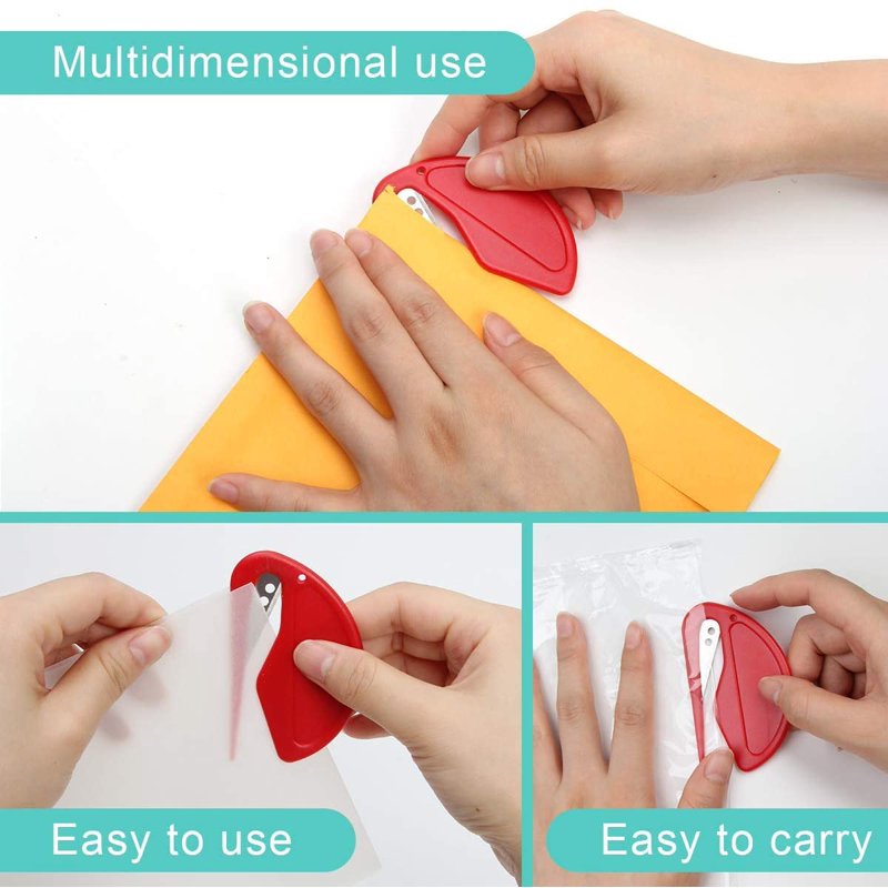 12-Pack Letter Openers with Razor Blade, Keyhole Slot - Office & Home Use