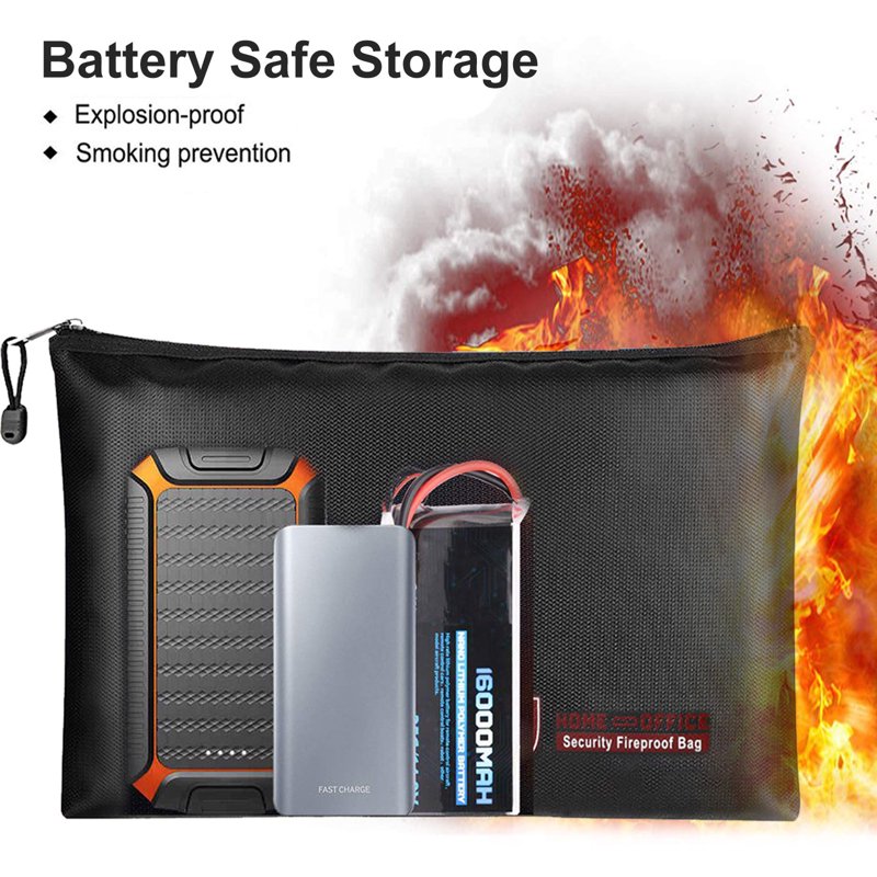Fireproof Water-Resistant Document & Money Safe Bag - Fire & Water Proof Pouch