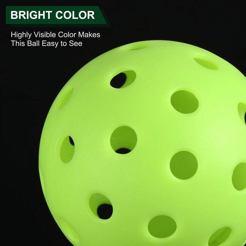 Innotech 4 Pack 40-Hole Pickleball Balls, Green - Official Size, Durable Outdoor Balls