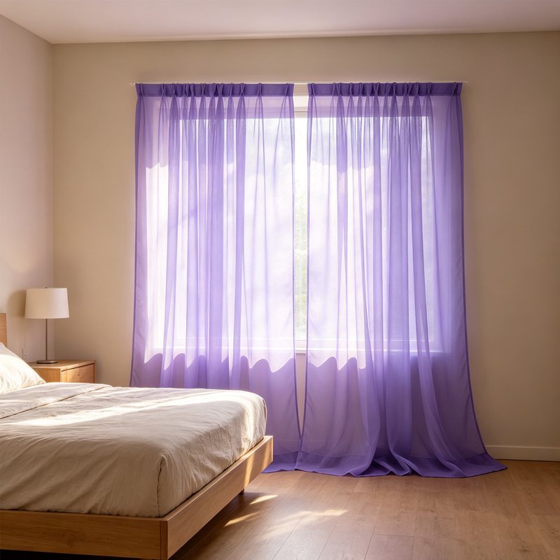 Sheer Curtains 78 Inch Long Light Filtering Window Drapes for Living Room & Bedroom