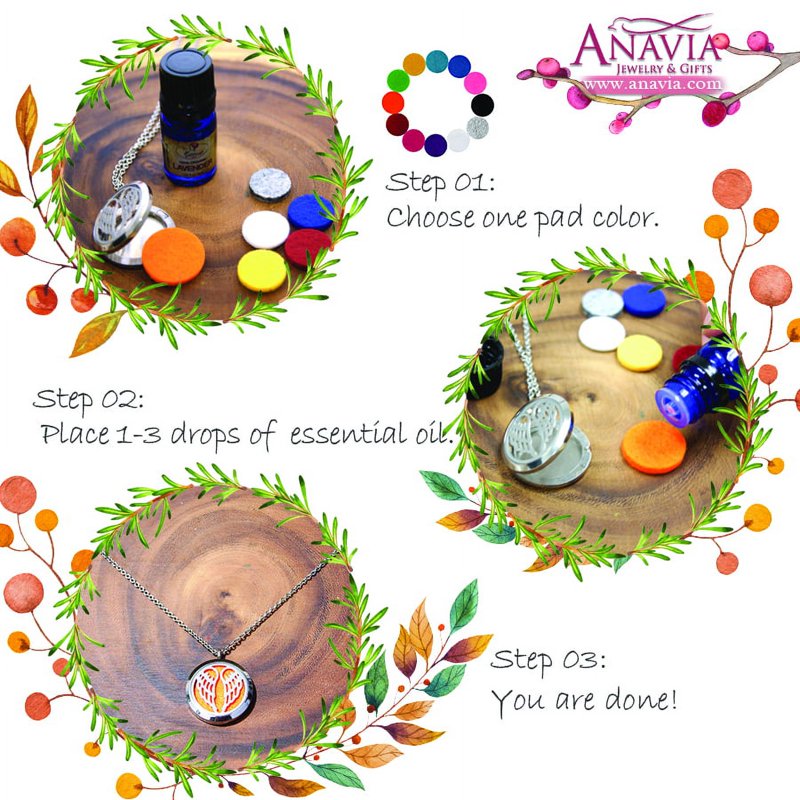 Aromatherapy Jewelry Diffuser Bracelet with Rhinestones & Gift Box