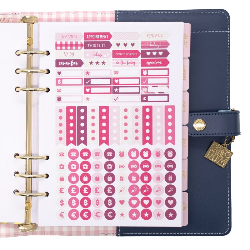 A5 Floral Planner - Undated Weekly & Monthly Organizer with Stickers