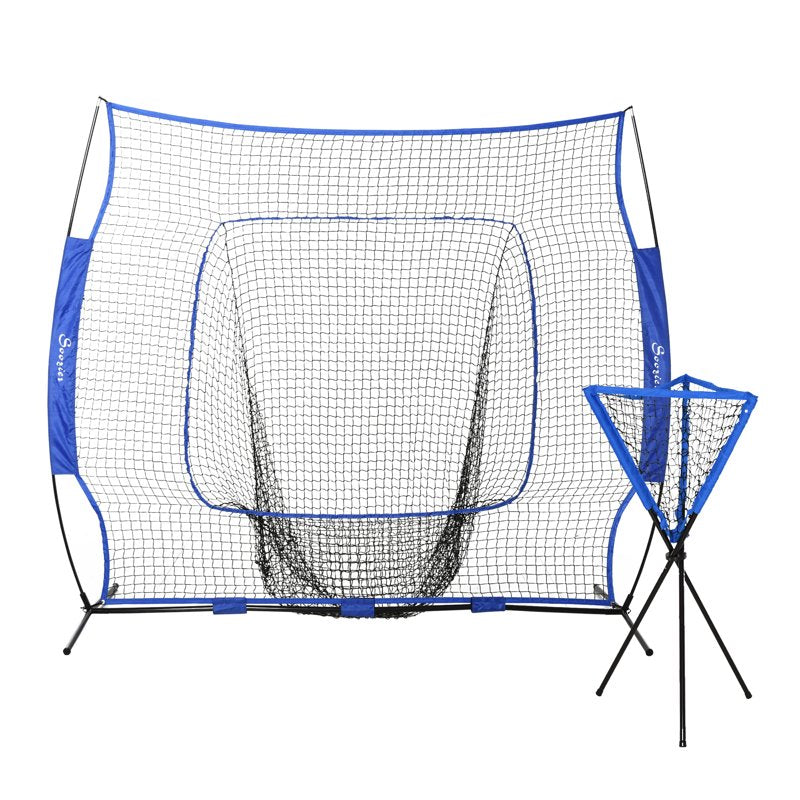Baseball Practice Net Set with Catcher Net, Tee Stand & Ball Caddy for Training