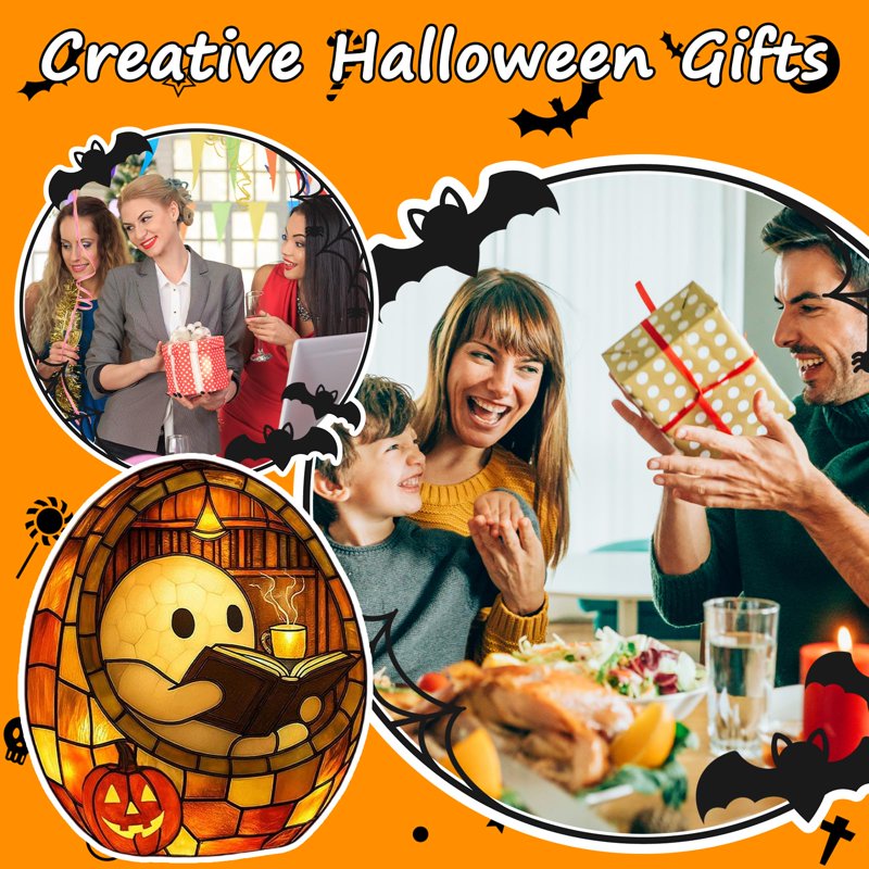 Halloween Ghost Night Light - Spooky Cute LED Reading Lamp for Home Decor