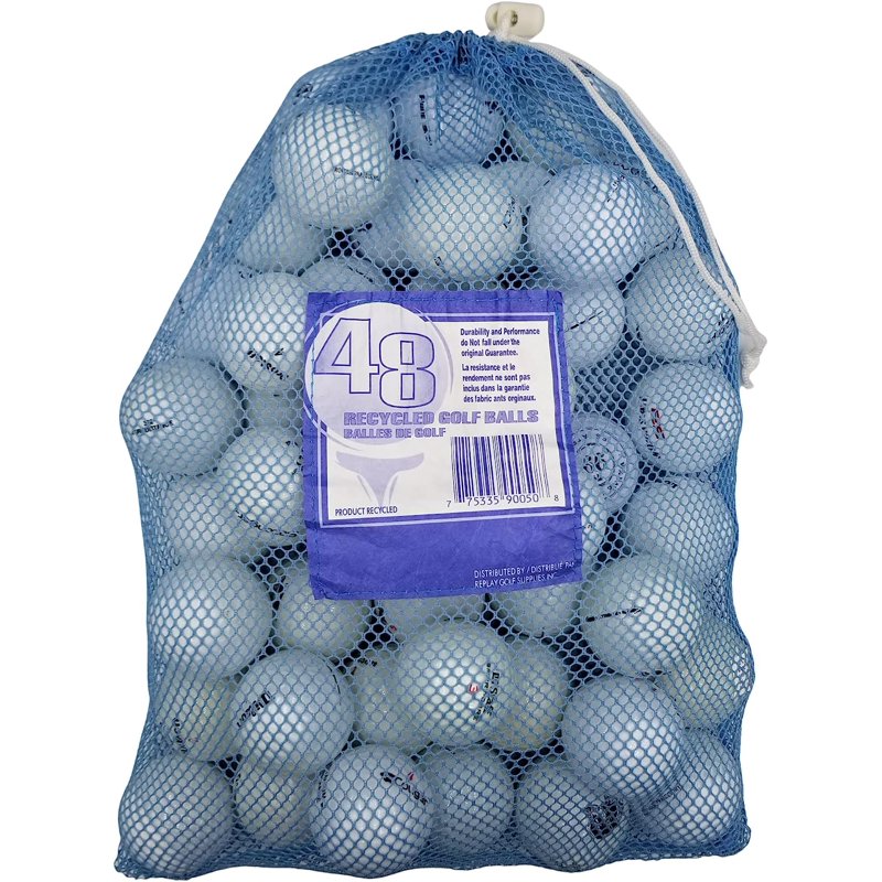 Assorted Recycled Golf Balls in Mesh Bag - 4A/3A Quality (48 Count) - Golf Ball Planet
