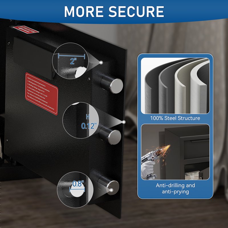 Depository Safe Box Fireproof Drop Safe with Deposit Slot for Home Office Hotel