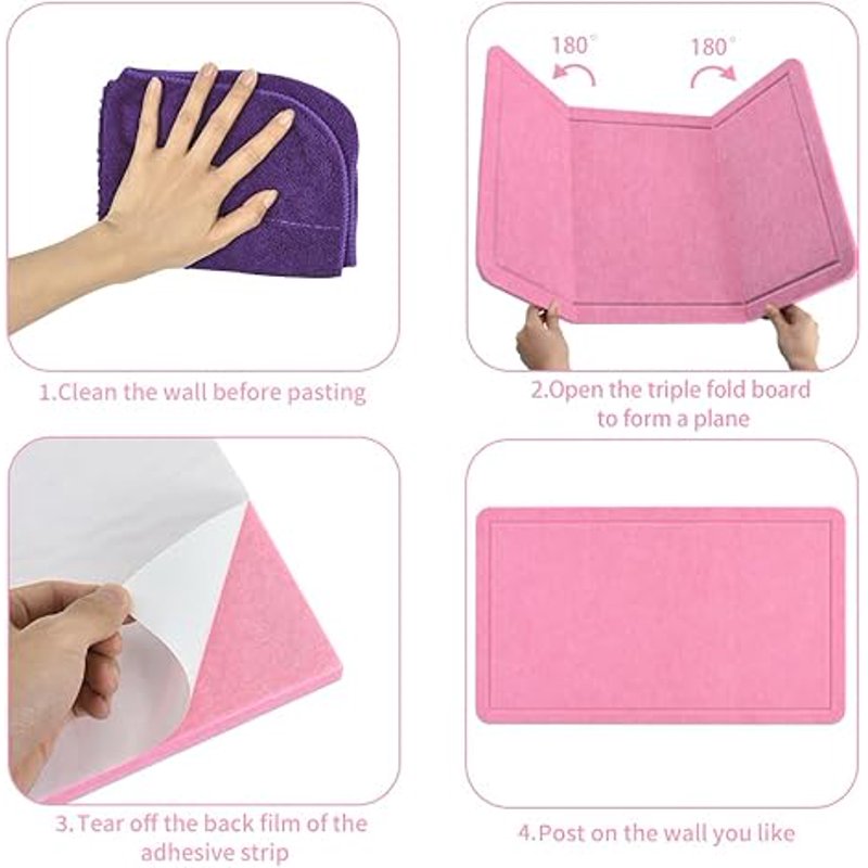 Pink Felt Bulletin Board 23.5x15.5in with Push Pins for Home Office Wall Decoration