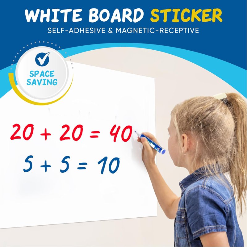 Magnetic Wall Decal Whiteboard - Matte Finish, Removable & Reusable, 40x17.3 Inches