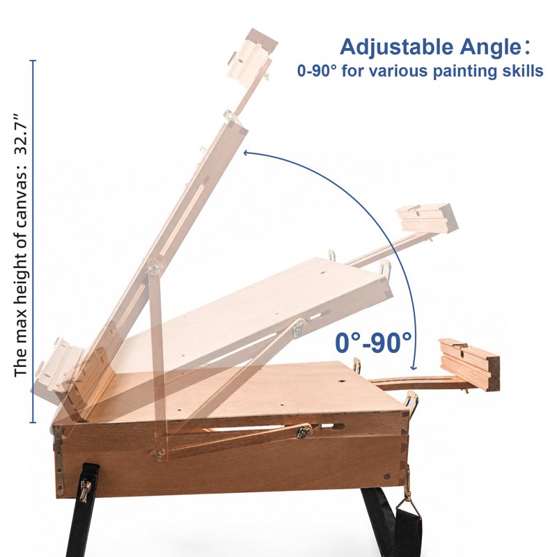 Lightweight French Style Artist Easel with Aluminum Tripod & Storage Drawer