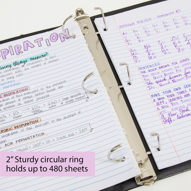 Heavy-Duty 3-Ring View Binder with Slant D-Rings, Holds 480 Sheets, Assorted Colors