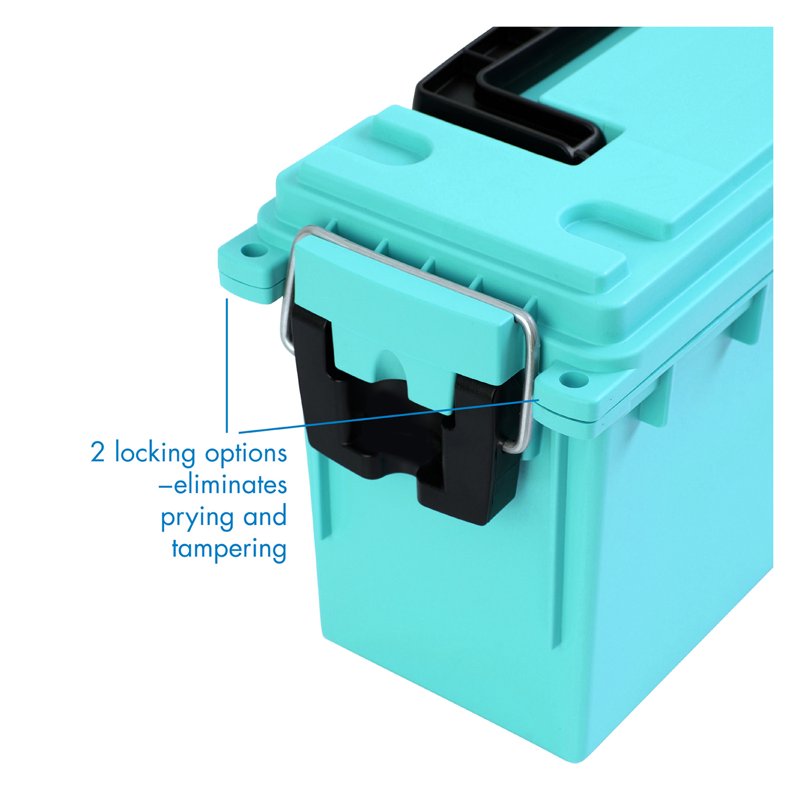 Stackable Craft Storage Box with Locking Lid - Water & Dust Resistant, Teal