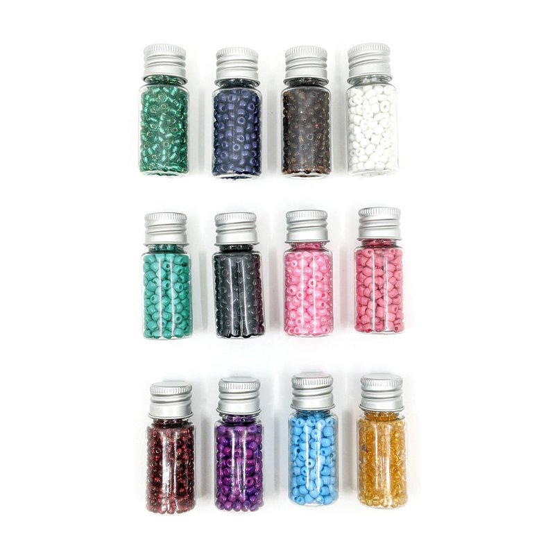 Rainbow Glass Seed Bead Mix for Jewelry Making - 12-Piece Set