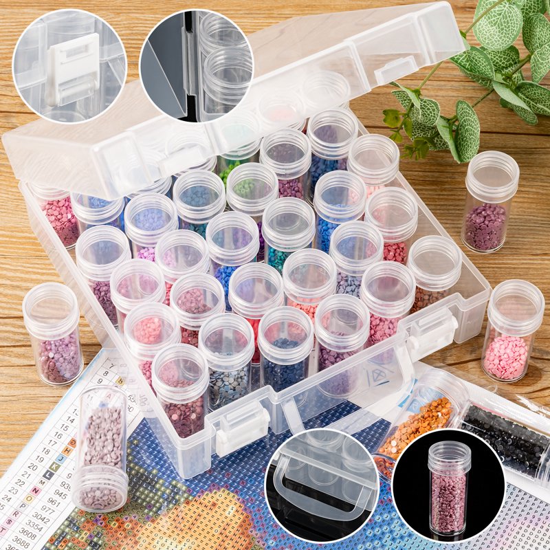 Bead Organizer with 42 Grid Storage Compartments for Jewelry and Craft Supplies