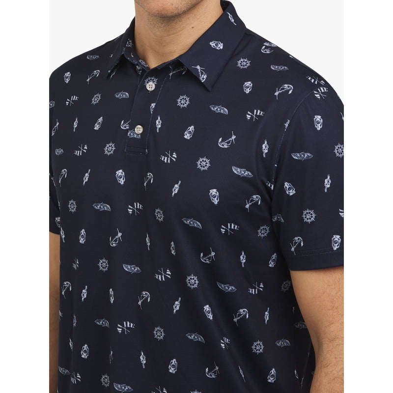 Men's Performance Golf Polo Shirt - Moisture-Wicking Knit Mesh