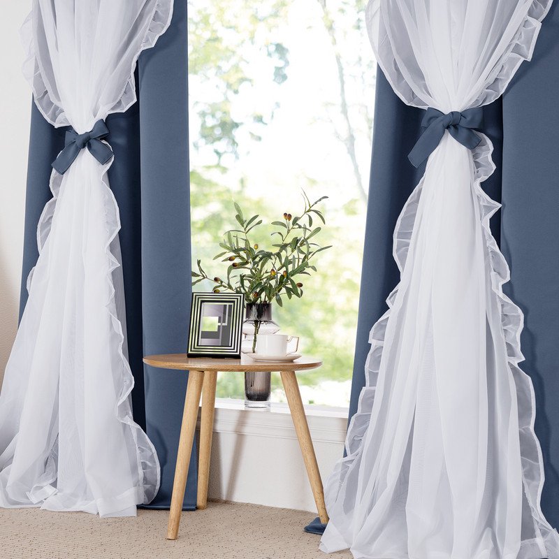 Blackout Double Layer Curtains for Kid's Room - Thermal Insulation & Privacy, Set of 2