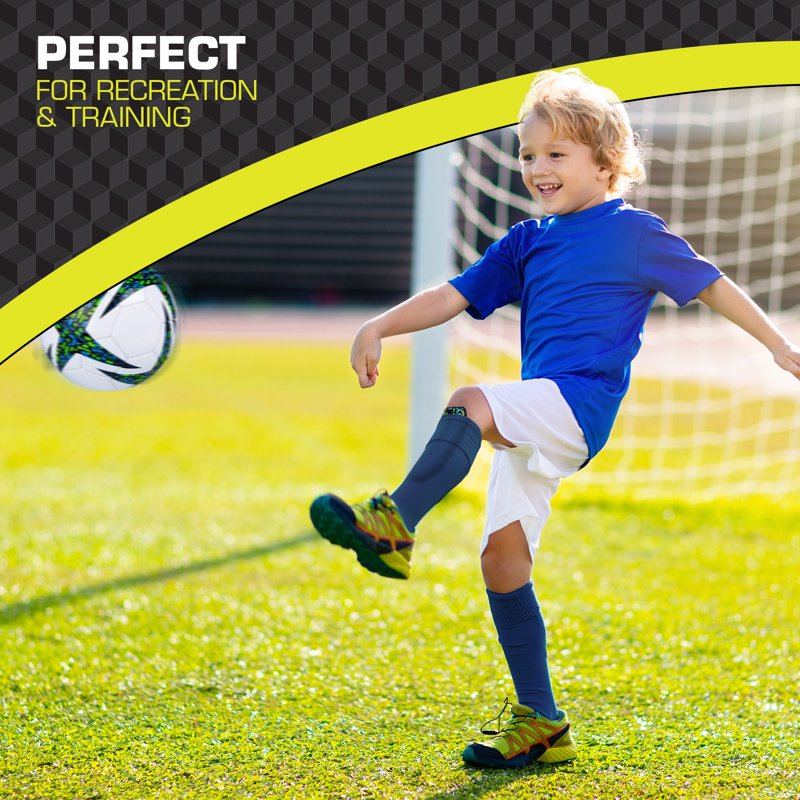 (2 Pack) Athletic Works XS Soccer Shin Guards for Kids - Durable PP Shell, Black/Blue/Green - Variation of THIS listing: 4, XS, Blue/Green