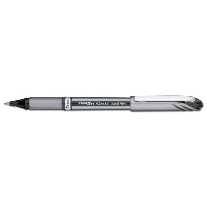 Gel Pen 0.7mm Medium Line Black Ink Cap Pen Pack of 12