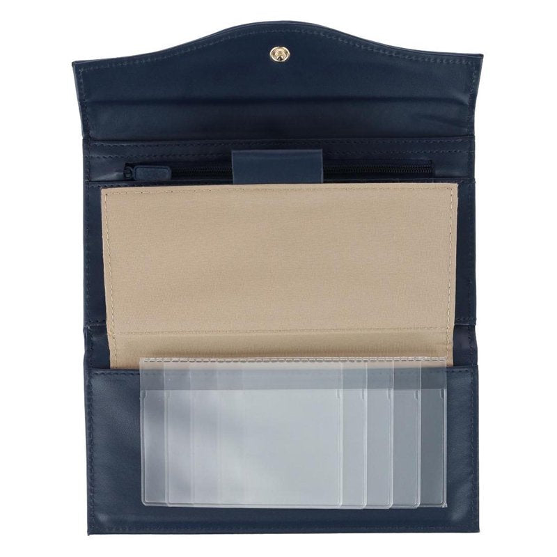 Women's Leather Clutch Organizer Bag with Removable Checkbook - Multiple Colors